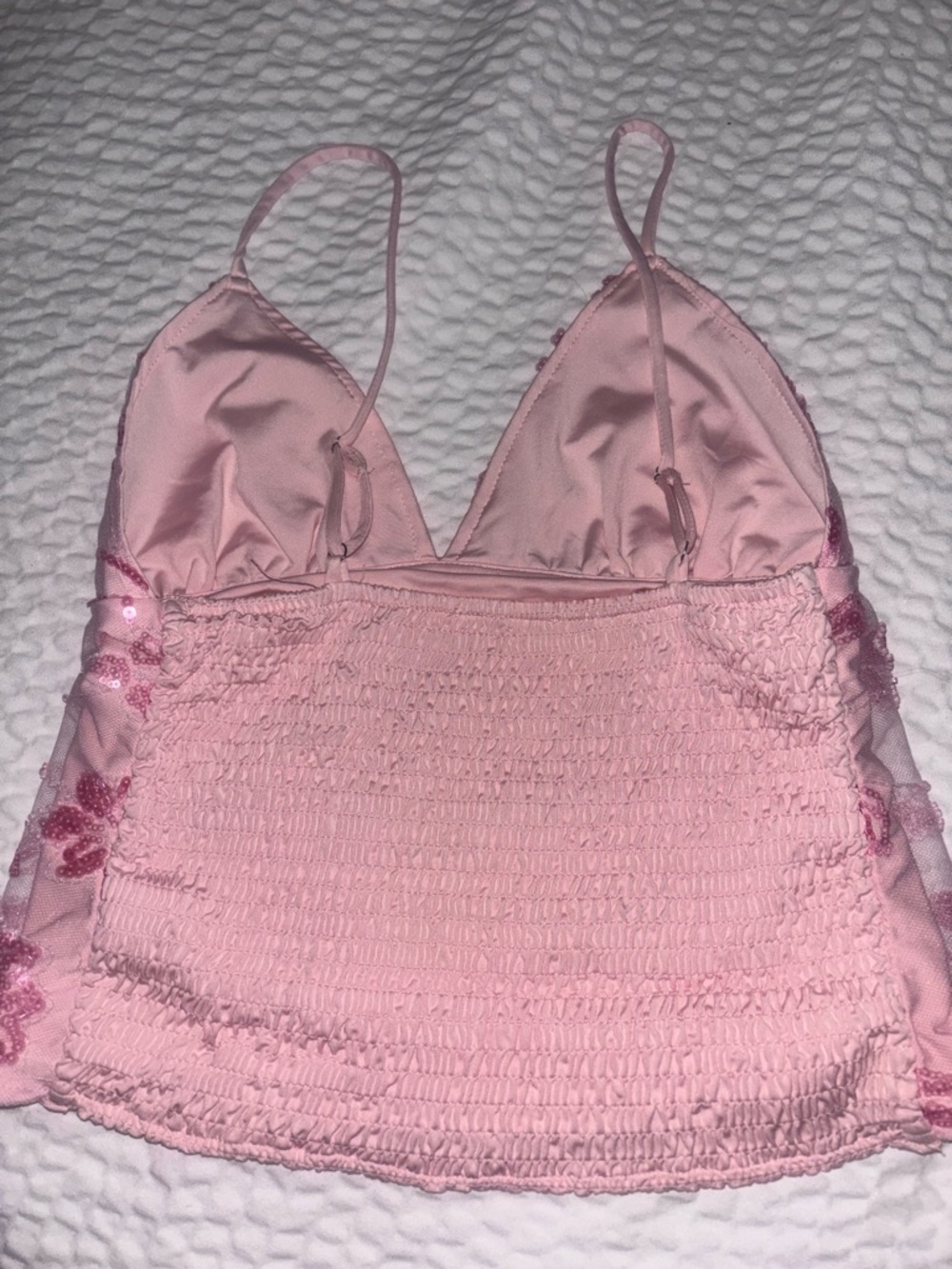 Pink Sequin Floral Cami Top - Picture 2 of 2